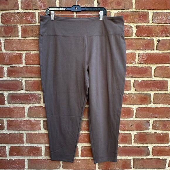 Eileen Fisher $148 traceable cotton jersey leggings cropped rye women's 3X - Picture 1 of 7